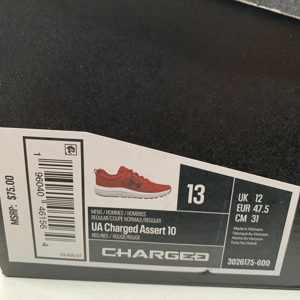 Under Armour 3026175 Men's Training UA Charged‎ Assert 10 Running Athletic Shoes